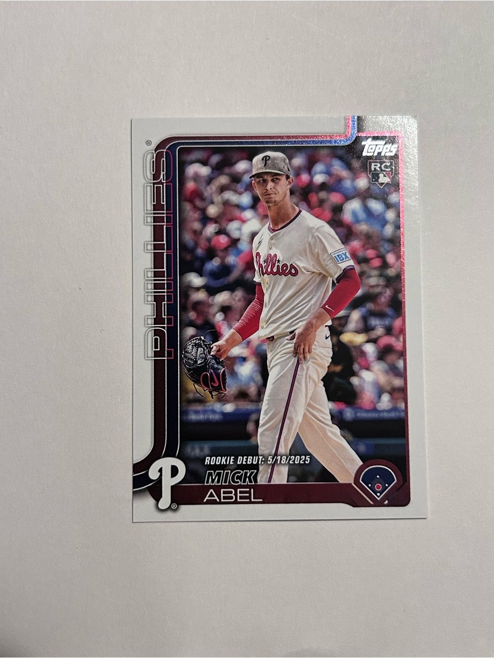 Topps Mick Abel Philadelphia Phillies Baseball Card - White & Red
